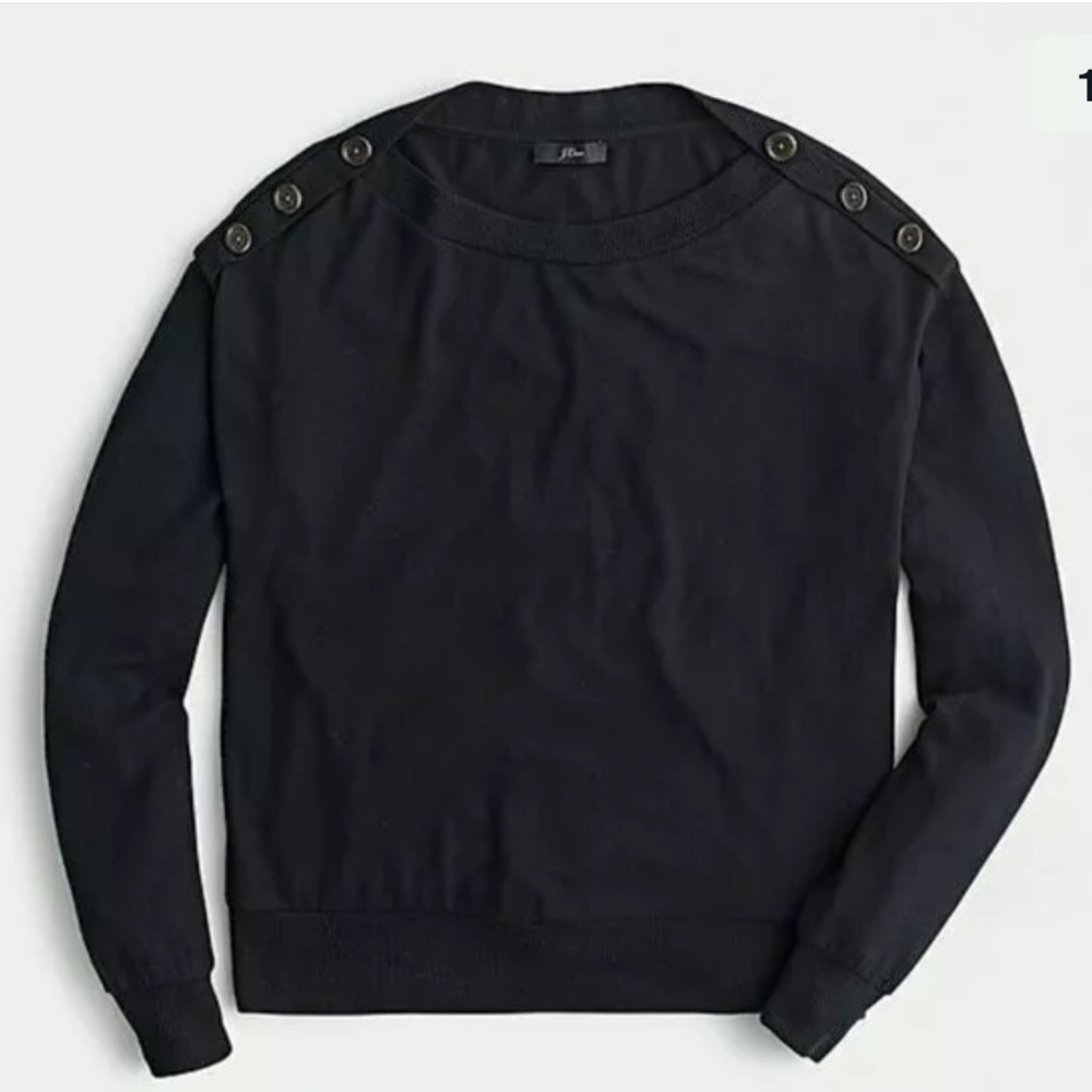 J Crew Supercozy button shoulder top
